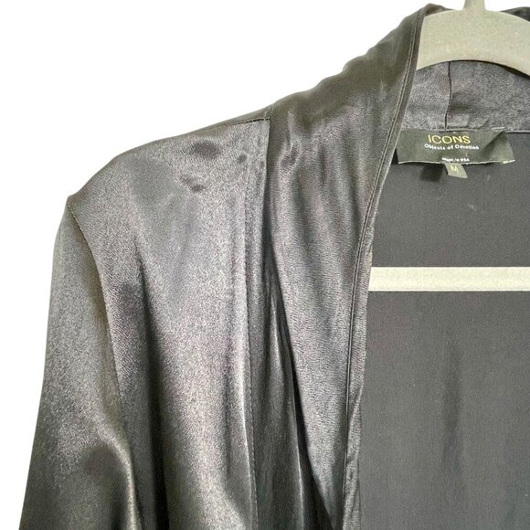 ICONS Objects of Devotion Black Satin Limited Edition Duster Coat / Robe Medium - Picture 6 of 15